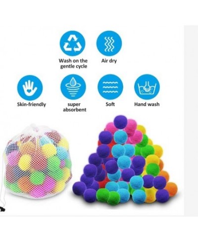 Reusable Water Balls 70PCS Soft Cotton Splash Soaker Bouncing Ball Super Absorbent Water Fight Balloons for Kids Adult Summer...