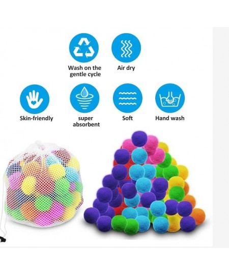 Reusable Water Balls 70PCS Soft Cotton Splash Soaker Bouncing Ball Super Absorbent Water Fight Balloons for Kids Adult Summer...