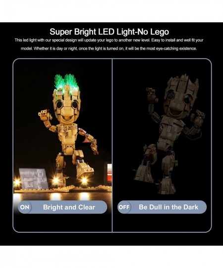 LED Light Kit for Lego Groot Building Set Creative Lighting Compatible with Lego I am Groot- Newest Music Version No Model In...