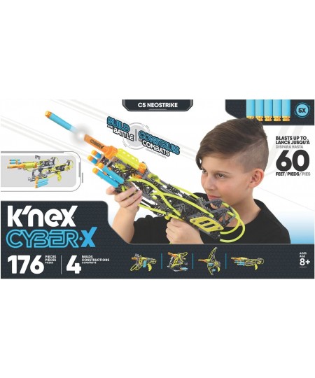 Cyber-X C5 Neostrike - Blasts up to 60 ft - 176 Pieces 4 Builds Targets 5 Darts - Great Gift Kids 8+ $43.29 - Toy Building Sets