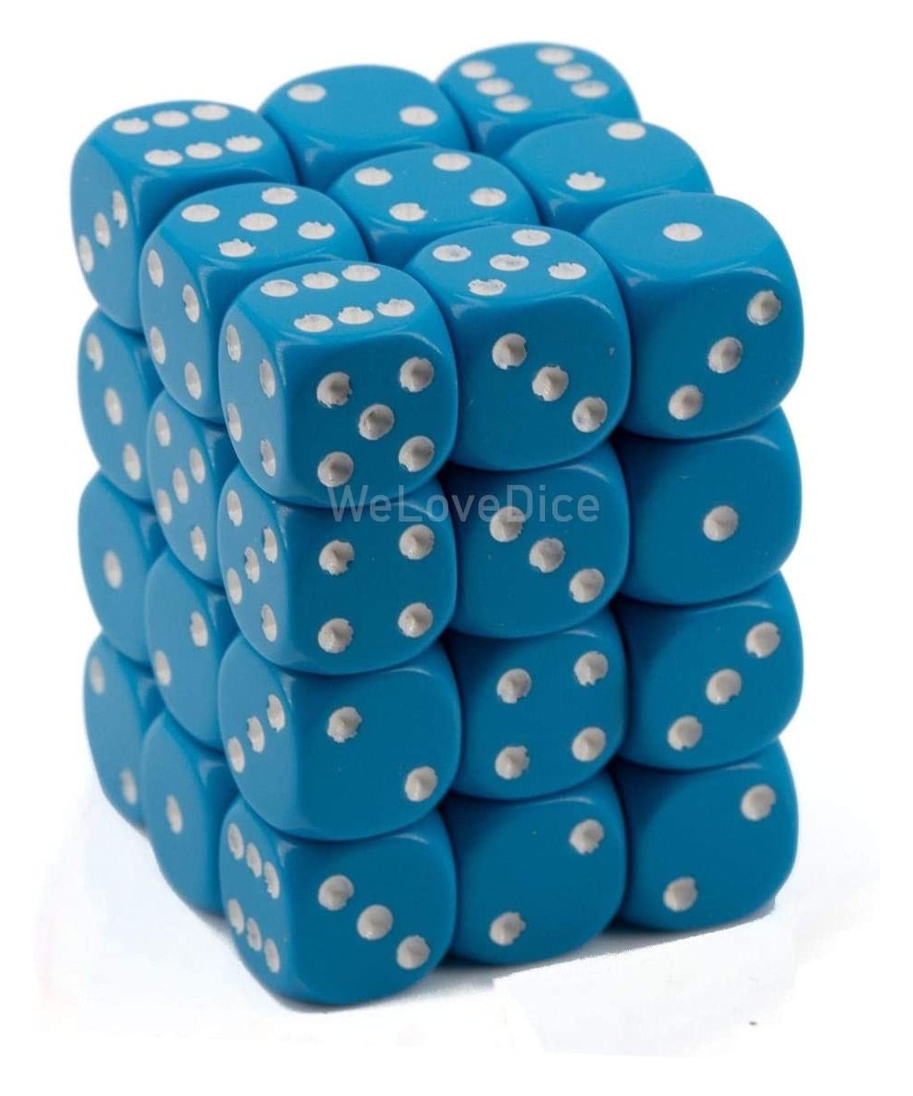 Dice 12mm Opaque Light Blue and White Plastic Polyhedral Dice Set-Dungeons and Dragons Dice Includes 36 Dice – D6 (CHX25816) ...