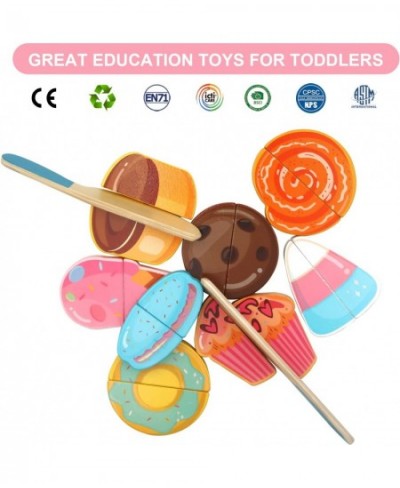 Wooden Play Food Sets for Kids Kitchen Learning Resources for Toddlers 1-3 Cutting Fruit Vegetable and Puzzles Toys Play Food...