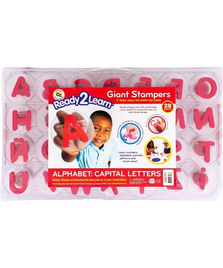 Giant Stampers - Alphabet - Uppercase - Set of 28 - Easy to Hold Foam Stamps for Kids - Arts and Crafts Stamps for Displays P...