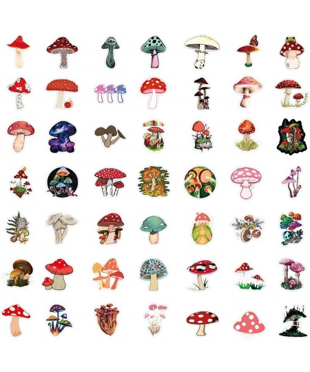 100 PCS Mushroom Stickers for Water Bottles Cute Vinyl Waterproof Laptop Skateboard Stickers Aesthetic Computer Hydroflask Ph...