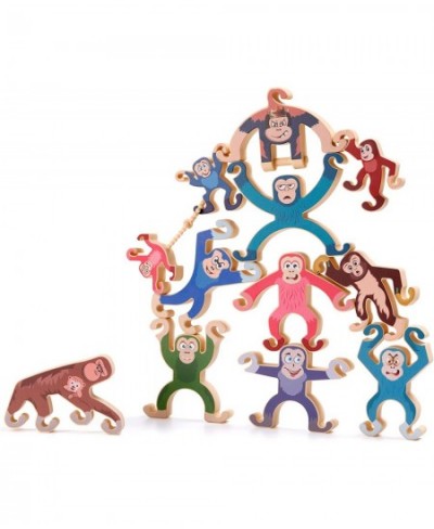 Monkey Stacking Toys Set - Food Grade Silicone Stacking Puzzle Building Blocks Educational Toys Balance Game Preschool’s Gift...