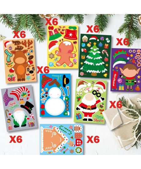 48 Sheets Christmas DIY Stickers for Kids Christmas Party Games Stickers Decorating Stickers for Kids Toddlers Craft DIY Part...