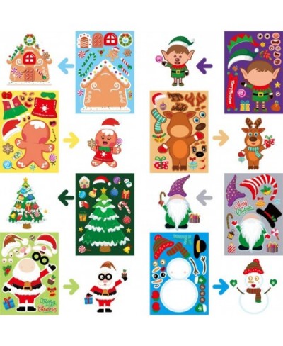 48 Sheets Christmas DIY Stickers for Kids Christmas Party Games Stickers Decorating Stickers for Kids Toddlers Craft DIY Part...