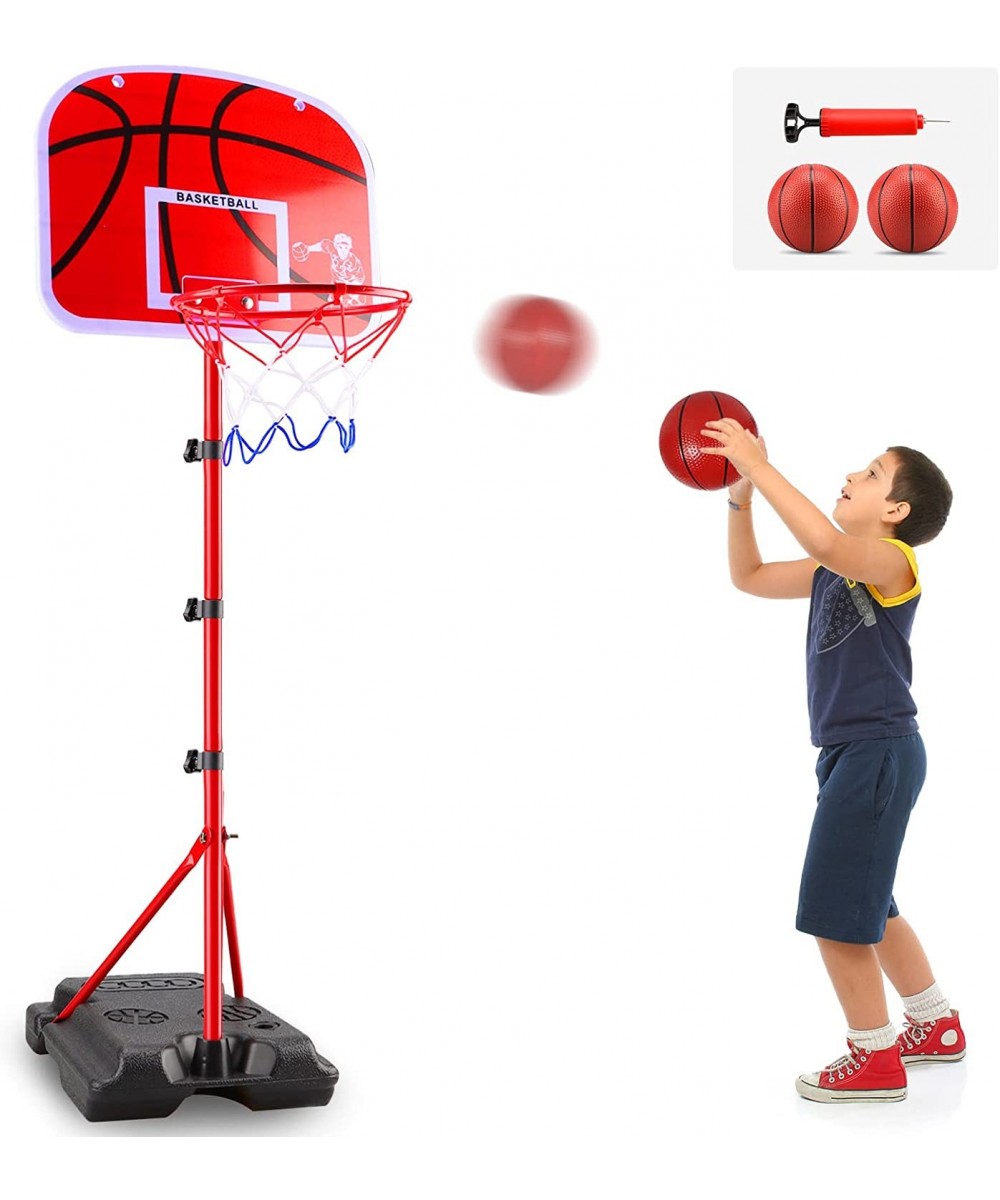 Kids Basketball Hoop Adjustable Height 2.9 FT- 6 FT Includ Pump & 2 Ball Indoor Outdoor Backyard Games Toddler Mini Basketbal...