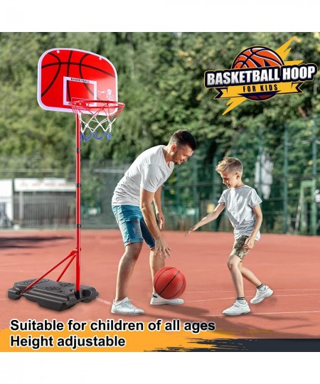 Kids Basketball Hoop Adjustable Height 2.9 FT- 6 FT Includ Pump & 2 Ball Indoor Outdoor Backyard Games Toddler Mini Basketbal...