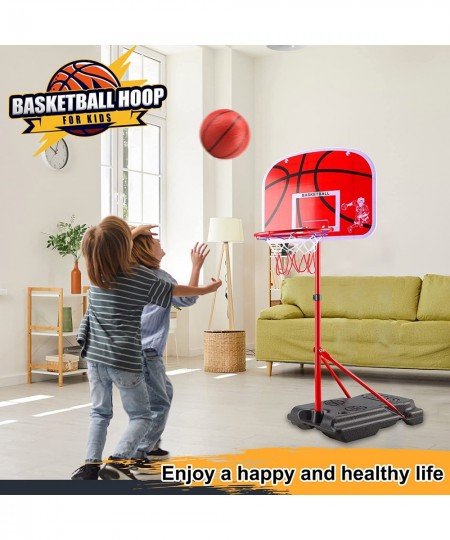 Kids Basketball Hoop Adjustable Height 2.9 FT- 6 FT Includ Pump & 2 Ball Indoor Outdoor Backyard Games Toddler Mini Basketbal...