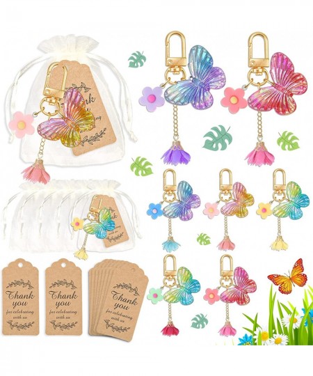 12 Sets Butterfly Party Favors Butterfly Keychain with Thank You Kraft Tags for Girls Butterfly Theme Birthday Party Baby Sho...