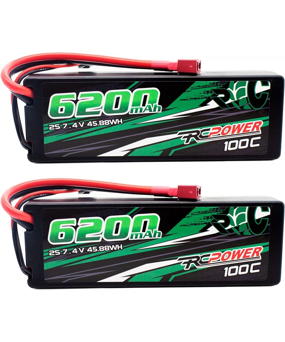 7.4V 6200mAh 2S Lipo Battery 100C Hard Case Lipo Battery with T Plug for RC Vehicles RC Car RC Truck RC Boat (2Packs) $87.59 ...