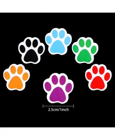 Paw Print Roll Stickers 500 Pieces 1 Inch Colorful Dog Paw Labels Stickers Waterproof Bear Paw Printed Stickers for Kids 6 Co...