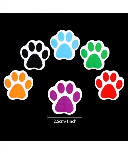 Paw Print Roll Stickers 500 Pieces 1 Inch Colorful Dog Paw Labels Stickers Waterproof Bear Paw Printed Stickers for Kids 6 Co...