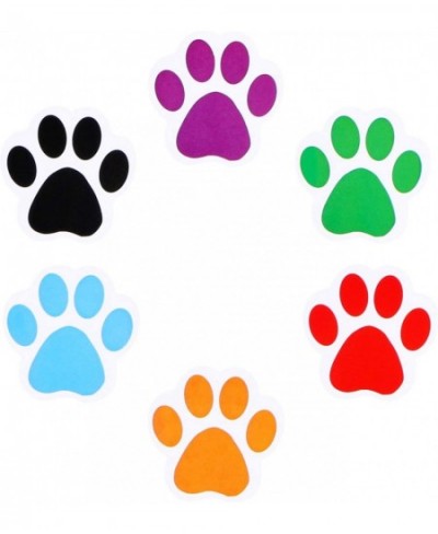 Paw Print Roll Stickers 500 Pieces 1 Inch Colorful Dog Paw Labels Stickers Waterproof Bear Paw Printed Stickers for Kids 6 Co...