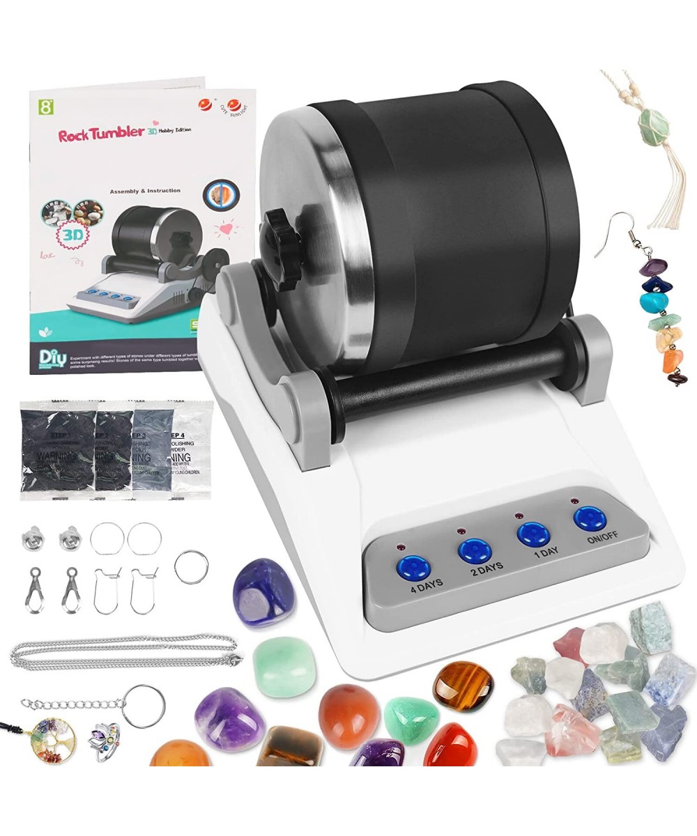 Rock Tumbler Kit for Kids and Adults Rock Polisher Stone Tumbler Rock Kit Making Gemstones Necklaces STEM Toy for 3+ Year Old...