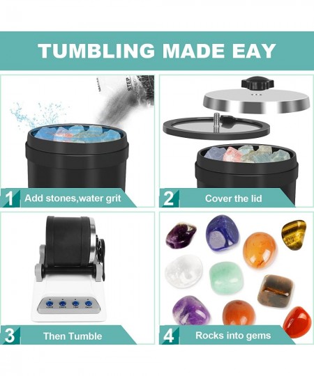 Rock Tumbler Kit for Kids and Adults Rock Polisher Stone Tumbler Rock Kit Making Gemstones Necklaces STEM Toy for 3+ Year Old...