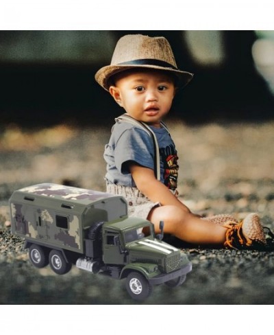 Military Truck Army Armored Model Car Treatment Transport Vehicle Metal Diecast Pull Back Toy with Lights and Sounds $45.64 -...