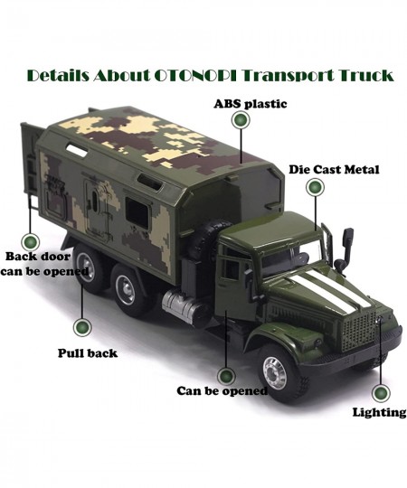 Military Truck Army Armored Model Car Treatment Transport Vehicle Metal Diecast Pull Back Toy with Lights and Sounds $45.64 -...