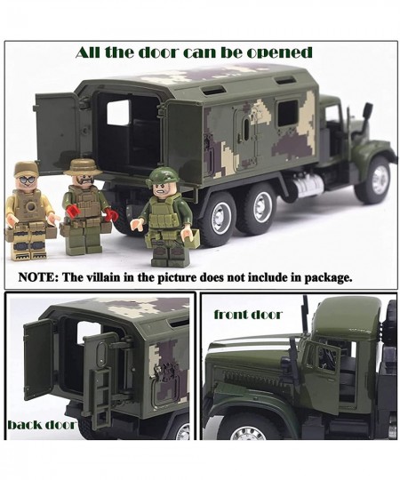 Military Truck Army Armored Model Car Treatment Transport Vehicle Metal Diecast Pull Back Toy with Lights and Sounds $45.64 -...