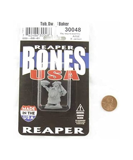 Dark Heaven Legends Tub Dwarf Baker Miniature Figure 25mm Heroic Scale Bones USA Miniatures $16.10 - Miniature Novelty Toys