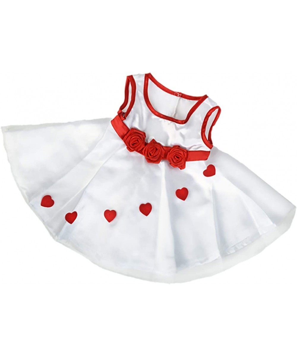 Adorable Red Hearts White Dress Outfit Fits Most 14" - 18" Build-a-Bear and Make Your Own Stuffed Animals $34.07 - Stuffed An...