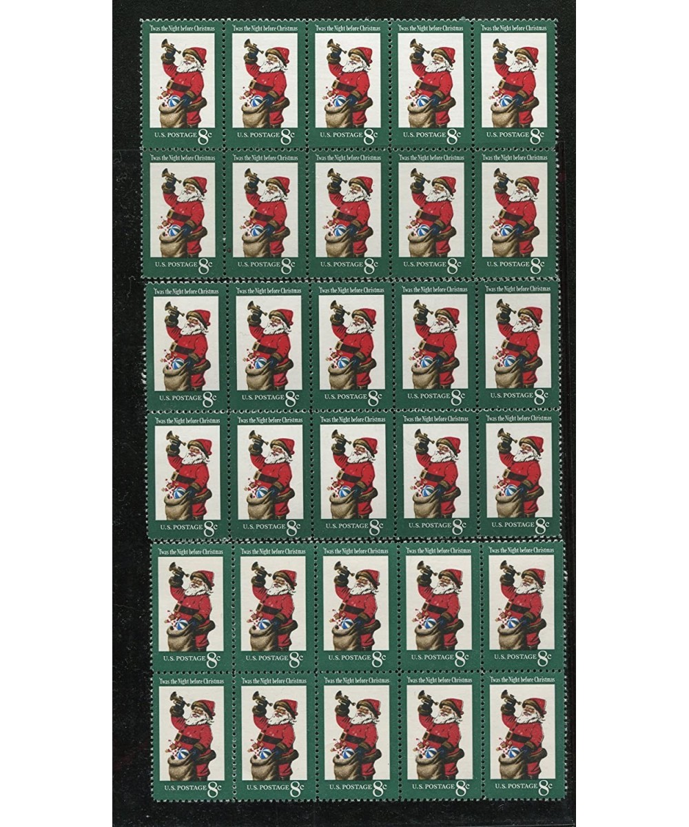 VINTAGE CHRISTMAS ~ SANTA CLAUS WITH BAG AND HORN ~ 30 STAMPS TOTAL (8¢ US Postage Stamps) Scott 1472 $22.47 - Collectible Po...