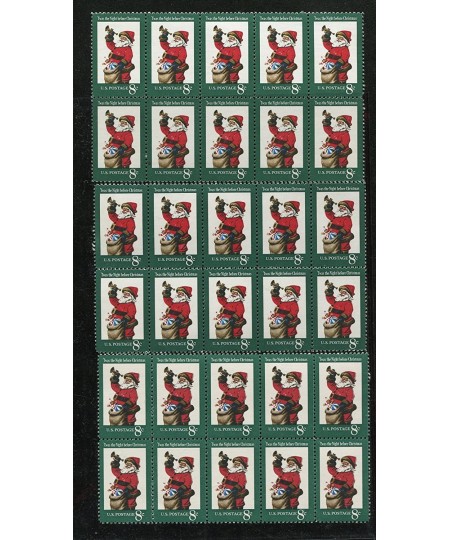 VINTAGE CHRISTMAS ~ SANTA CLAUS WITH BAG AND HORN ~ 30 STAMPS TOTAL (8¢ US Postage Stamps) Scott 1472 $22.47 - Collectible Po...