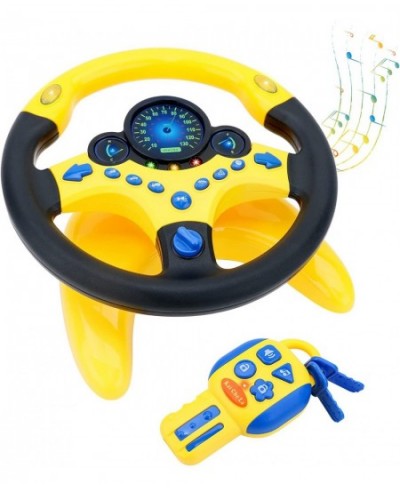 Kids Steering Wheel for Backseat with Car Key Pretend Driving Simulated Driving Steering Wheel Toy with Light and Music Gifts...