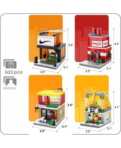 4 Pack Stores City Building Blocks Building Bricks Party Favors Educational House Building Kit Birthday Gifts for Kids(503 PC...