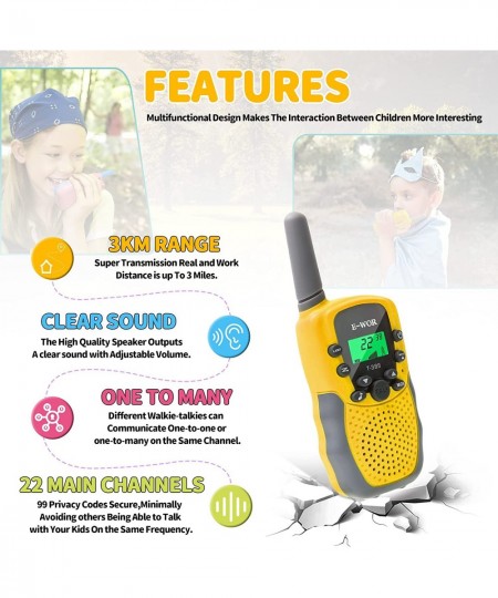 Walkie Talkie for Kids Toys for 3-12 Years Old Girls Boys 22 Channels Toy Walkie Talkies with Flashlight 3 Kms Long Range for...