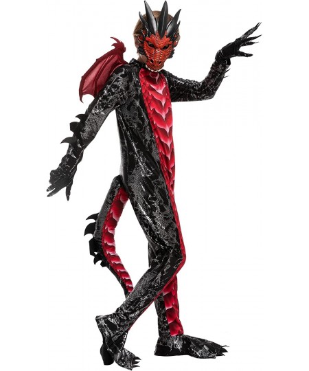 Child Black and Red Dragon Costume Boys Dragon Wings Tail and Mask Set for Halloween Dress Up $49.84 - Kids' Costumes