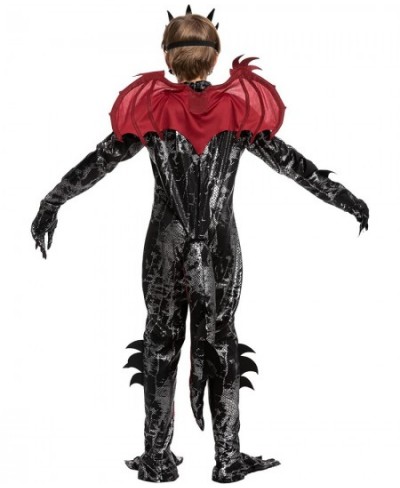 Child Black and Red Dragon Costume Boys Dragon Wings Tail and Mask Set for Halloween Dress Up $49.84 - Kids' Costumes