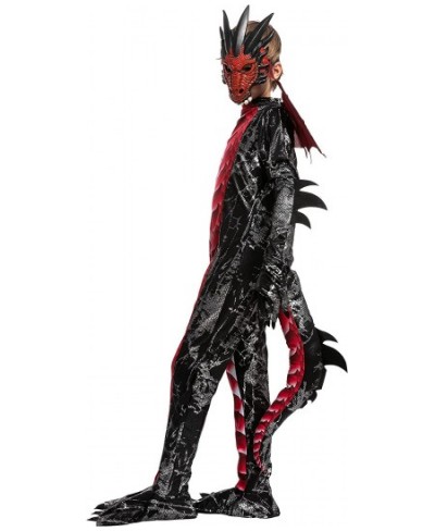 Child Black and Red Dragon Costume Boys Dragon Wings Tail and Mask Set for Halloween Dress Up $49.84 - Kids' Costumes