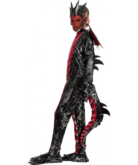 Child Black and Red Dragon Costume Boys Dragon Wings Tail and Mask Set for Halloween Dress Up $49.84 - Kids' Costumes