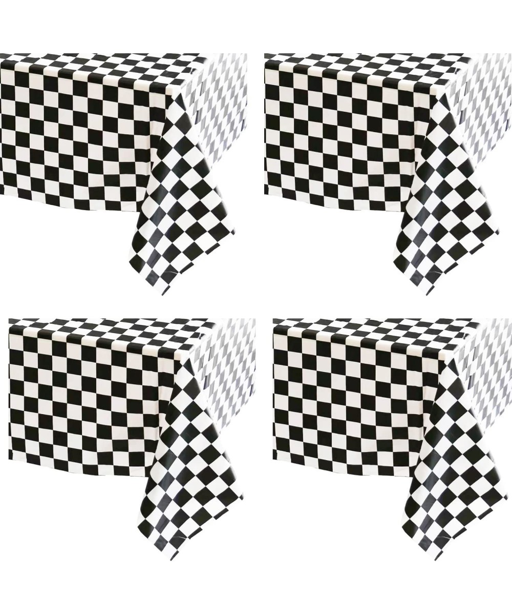 4PCS Racing Flag Party Supplies Plastic Table Cover - Sports/Racing/Dirt Bike/Baby Shower Birthday Party Decorations Favors S...