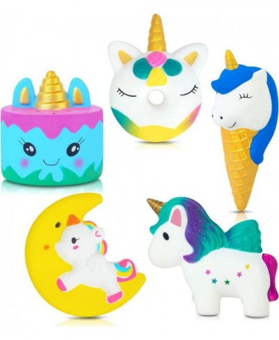 Unicorn Squishies Toys Set 5 Pack Squishy Toys for Kids Jumbo Unicorn Cake Horse Donut Moon Ice Cream Squeeze Stress Relief T...