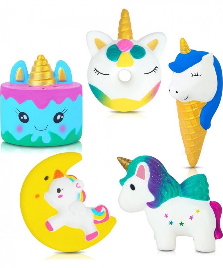 Unicorn Squishies Toys Set 5 Pack Squishy Toys for Kids Jumbo Unicorn Cake Horse Donut Moon Ice Cream Squeeze Stress Relief T...