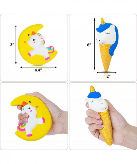 Unicorn Squishies Toys Set 5 Pack Squishy Toys for Kids Jumbo Unicorn Cake Horse Donut Moon Ice Cream Squeeze Stress Relief T...