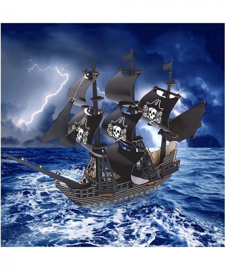 3D Puzzles for Adults Pirate Ship 3D Puzzle Model Kits for Adults Adult Toys for Men Pirate Toys 58 x 41 x 14 cm for Men Wome...