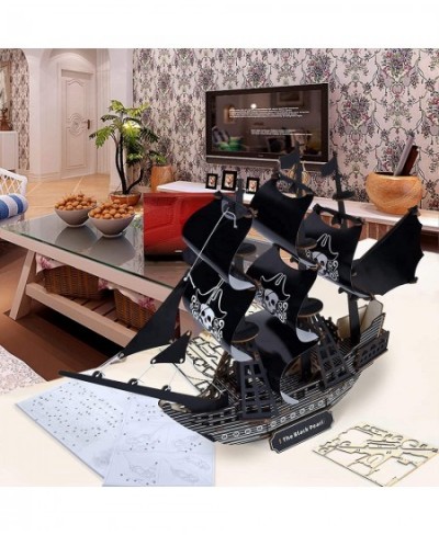 3D Puzzles for Adults Pirate Ship 3D Puzzle Model Kits for Adults Adult Toys for Men Pirate Toys 58 x 41 x 14 cm for Men Wome...