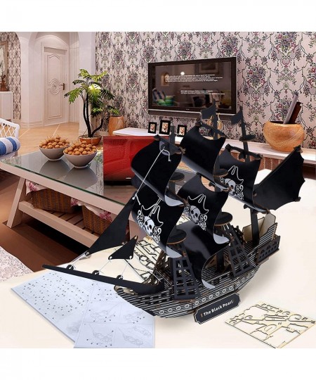 3D Puzzles for Adults Pirate Ship 3D Puzzle Model Kits for Adults Adult Toys for Men Pirate Toys 58 x 41 x 14 cm for Men Wome...