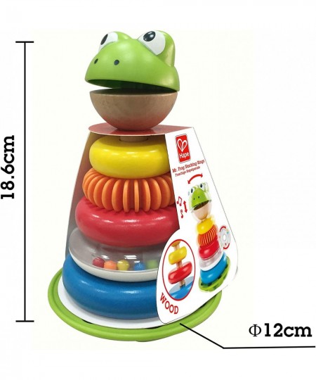 Mr. Frog Stacking Rings | Multicolor Wooden Ring Stacker Play Set Educational Toy for Children $23.62 - Early Development & A...