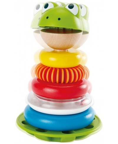 Mr. Frog Stacking Rings | Multicolor Wooden Ring Stacker Play Set Educational Toy for Children $23.62 - Early Development & A...