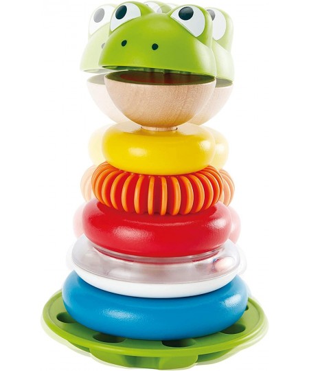 Mr. Frog Stacking Rings | Multicolor Wooden Ring Stacker Play Set Educational Toy for Children $23.62 - Early Development & A...