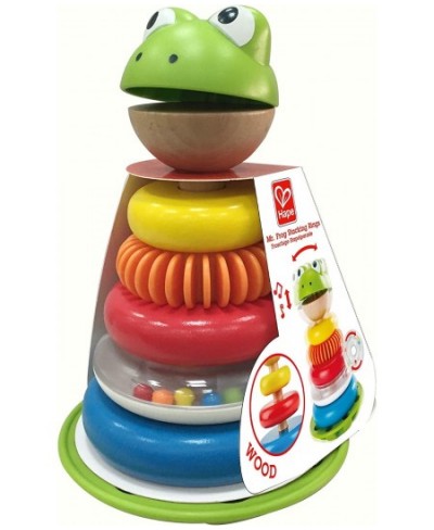 Mr. Frog Stacking Rings | Multicolor Wooden Ring Stacker Play Set Educational Toy for Children $23.62 - Early Development & A...