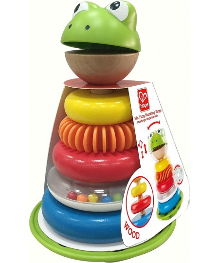 Mr. Frog Stacking Rings | Multicolor Wooden Ring Stacker Play Set Educational Toy for Children $23.62 - Early Development & A...