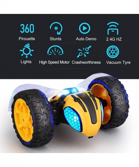 RC Stunt Car Remote Control Car for Kids 1/14 2.4Ghz Rechargeable Off Road Bumble Tumble Bee Truck Rock Crawler Vehicle Toy w...