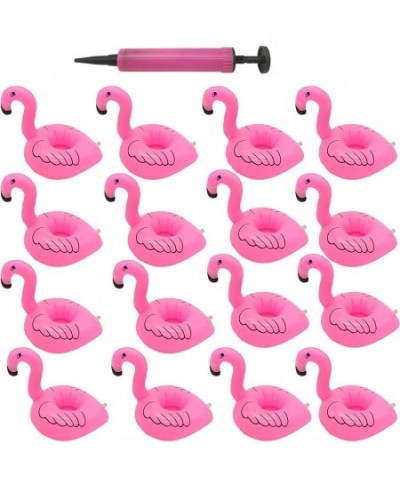 Inflatable Drink Holder 16 Packs Flamingos Floats Inflatable Cup Floating Coasters for Summer Swimming Pool Party and Kids Fu...