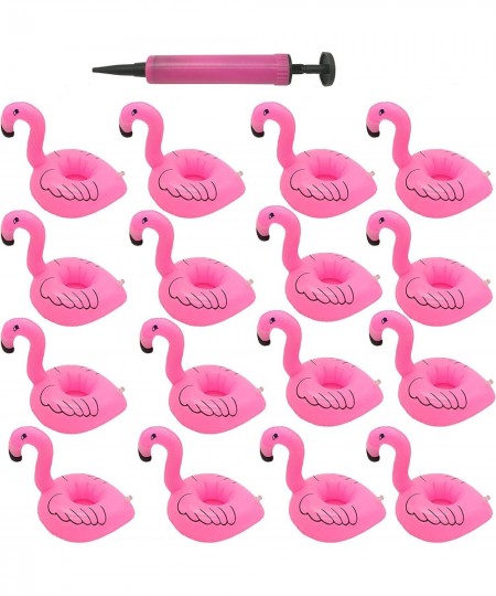 Inflatable Drink Holder 16 Packs Flamingos Floats Inflatable Cup Floating Coasters for Summer Swimming Pool Party and Kids Fu...